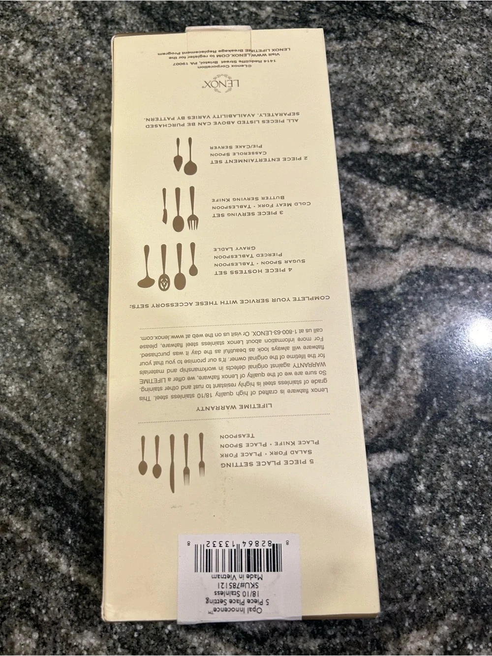 Lenox 5-Piece Place Setting Flatware - new unopened with seal